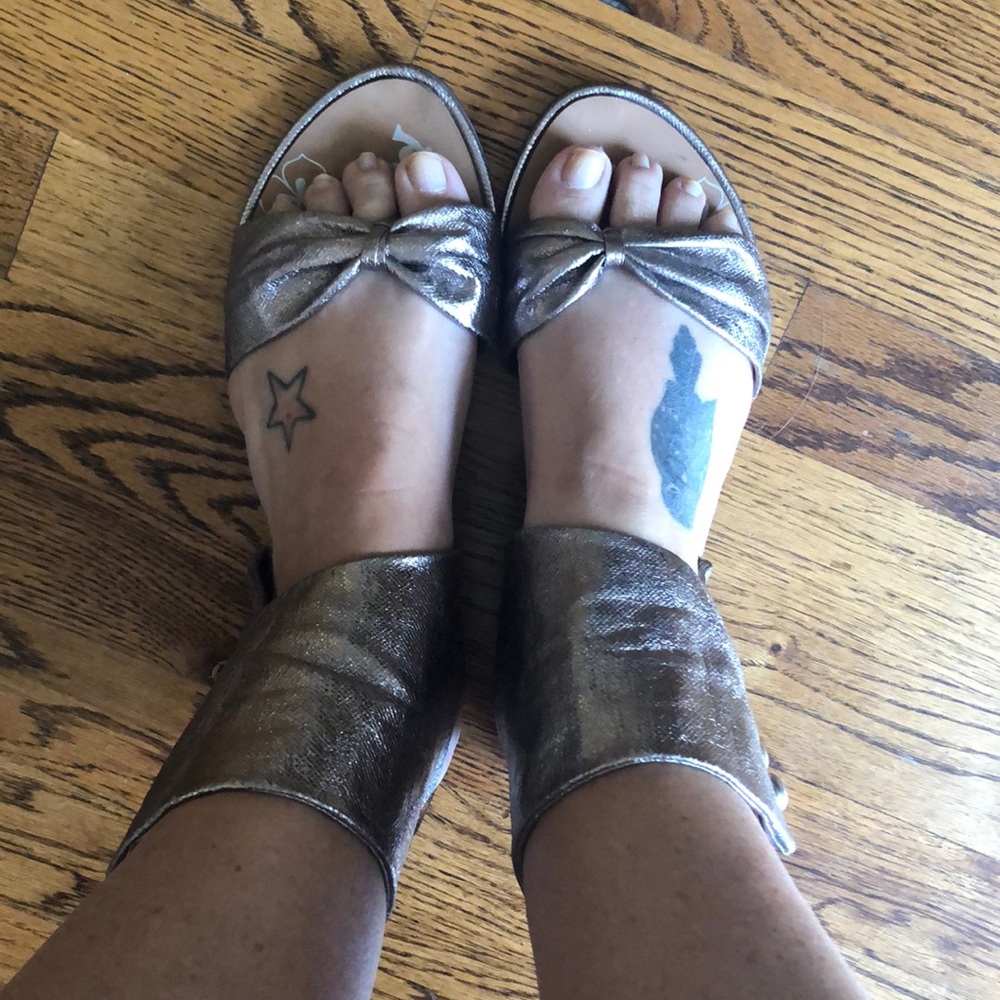 Not Rated metallic ankle sandal